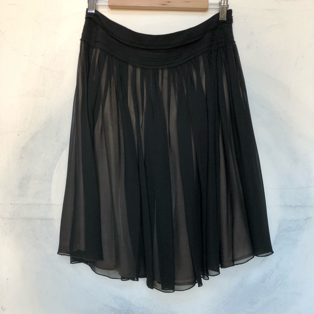Banana Republic Silk Black Gold Full Skirt